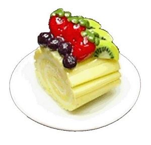 Dollhouse Lemon Cream Roll Cake 1:12 Scale Miniature Dessert - MiniatureCrush