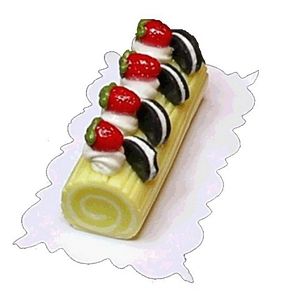 Dollhouse Lemon Cream Roll Cake 1:12 Scale Miniature Dessert Food - MiniatureCrush