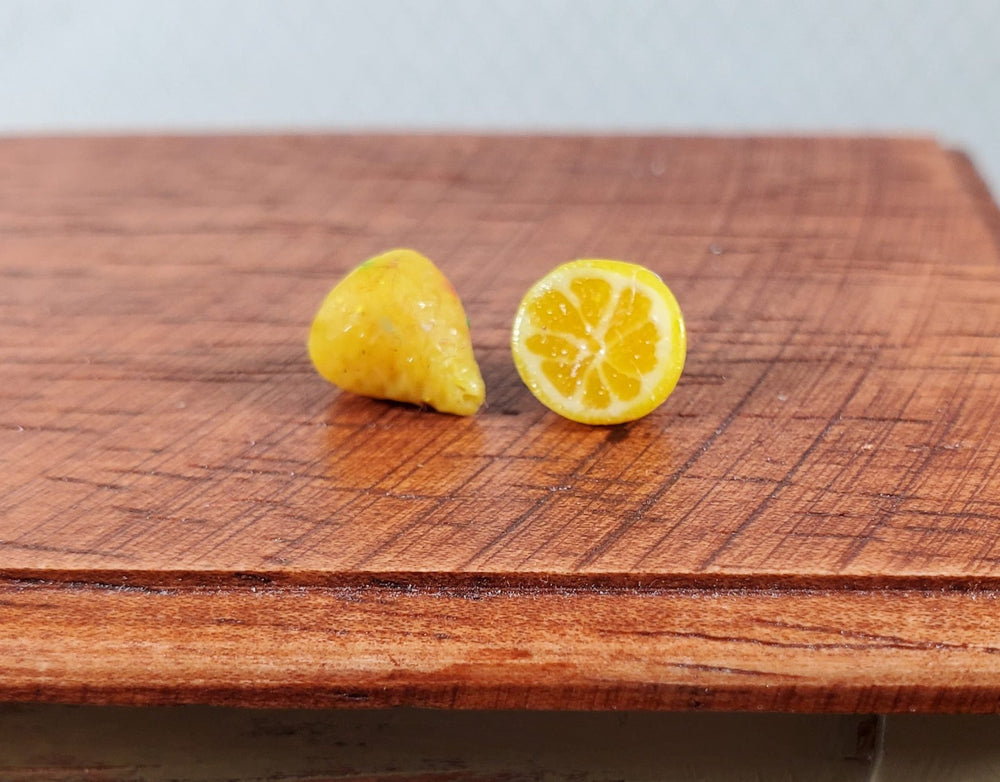 Dollhouse Lemon Halves 2 Pieces 1:12 Scale Miniature Food Handmade - MiniatureCrush
