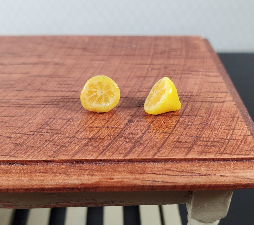 Dollhouse Lemon Halves 2 Pieces 1:12 Scale Miniature Food Handmade - MiniatureCrush