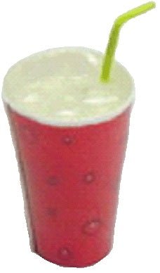 Dollhouse Lemon Lime Soda in Paper Cup and Straw 1:12 Scale Miniature Food Drink - MiniatureCrush