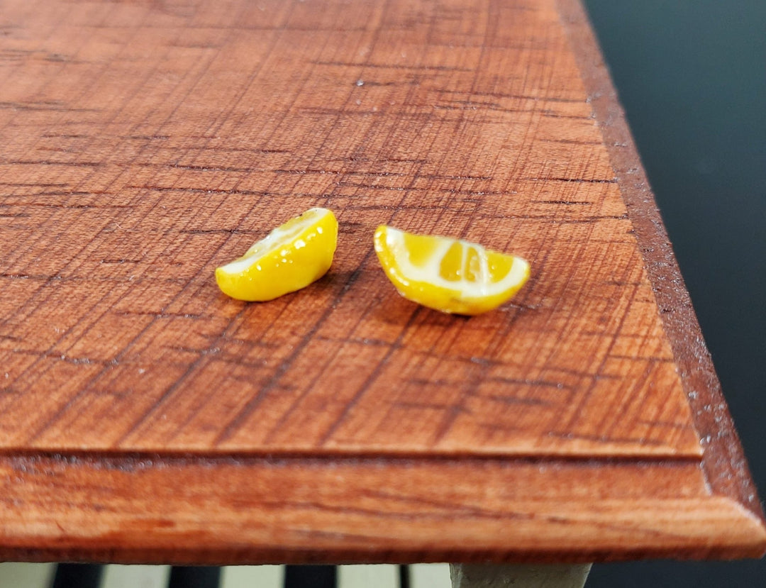 Dollhouse Lemon Wedges 2 Pieces 1:12 Scale Miniature Food Handmade - MiniatureCrush