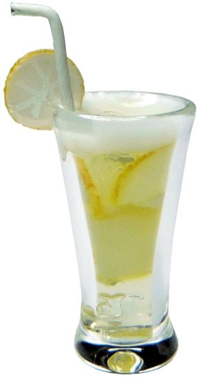 Dollhouse Lemonade in Tall Glass with Straw 1:12 Scale Miniature Drinks - MiniatureCrush