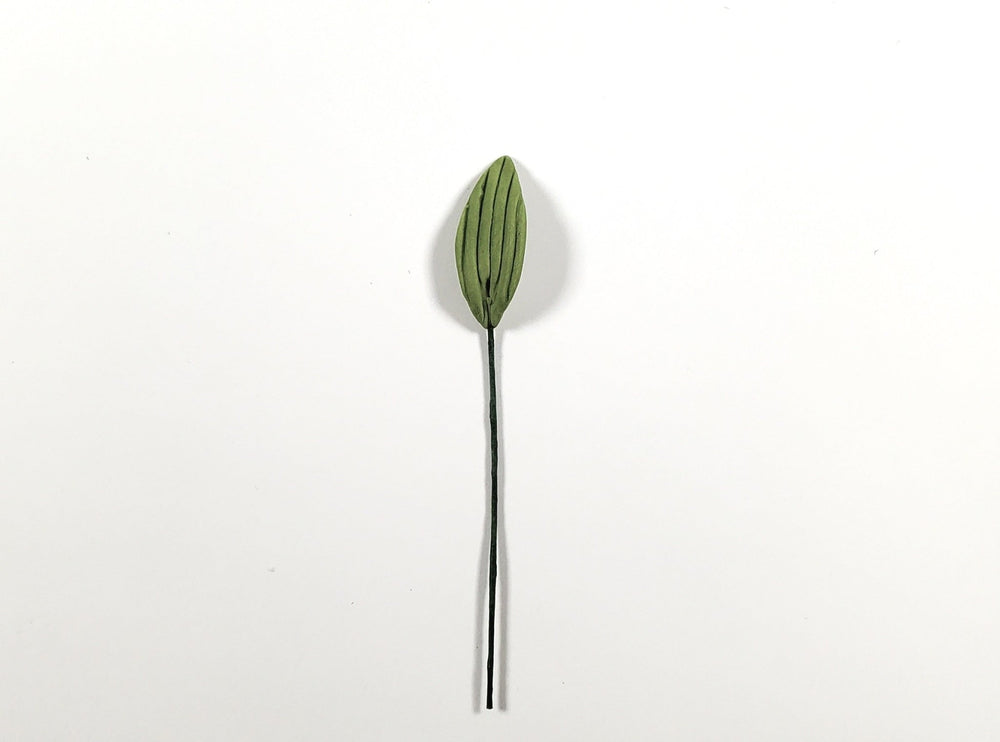 Dollhouse Light Green Leaves Long Stem Set of 10 Long Oval 1:12 Scale Miniature - MiniatureCrush