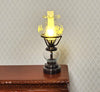 Dollhouse Light Hurricane Oil Lamp Battery Operated 1:12 Scale Chrome Black