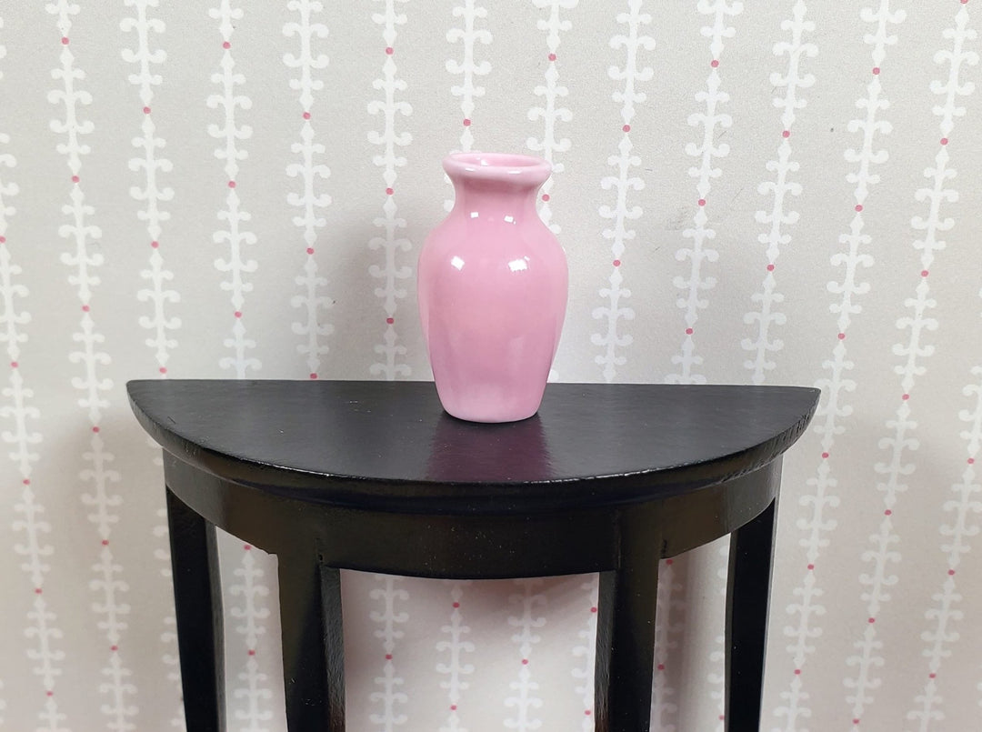 Dollhouse Light Pink Glazed Ceramic Vase 1:12 Scale Miniature - MiniatureCrush