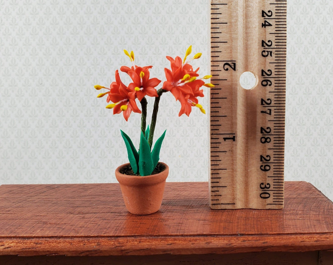 Dollhouse Lilies Lily in Terra Cotta Planter 1:12 Scale Miniature Garden Flowers - Miniature Crush