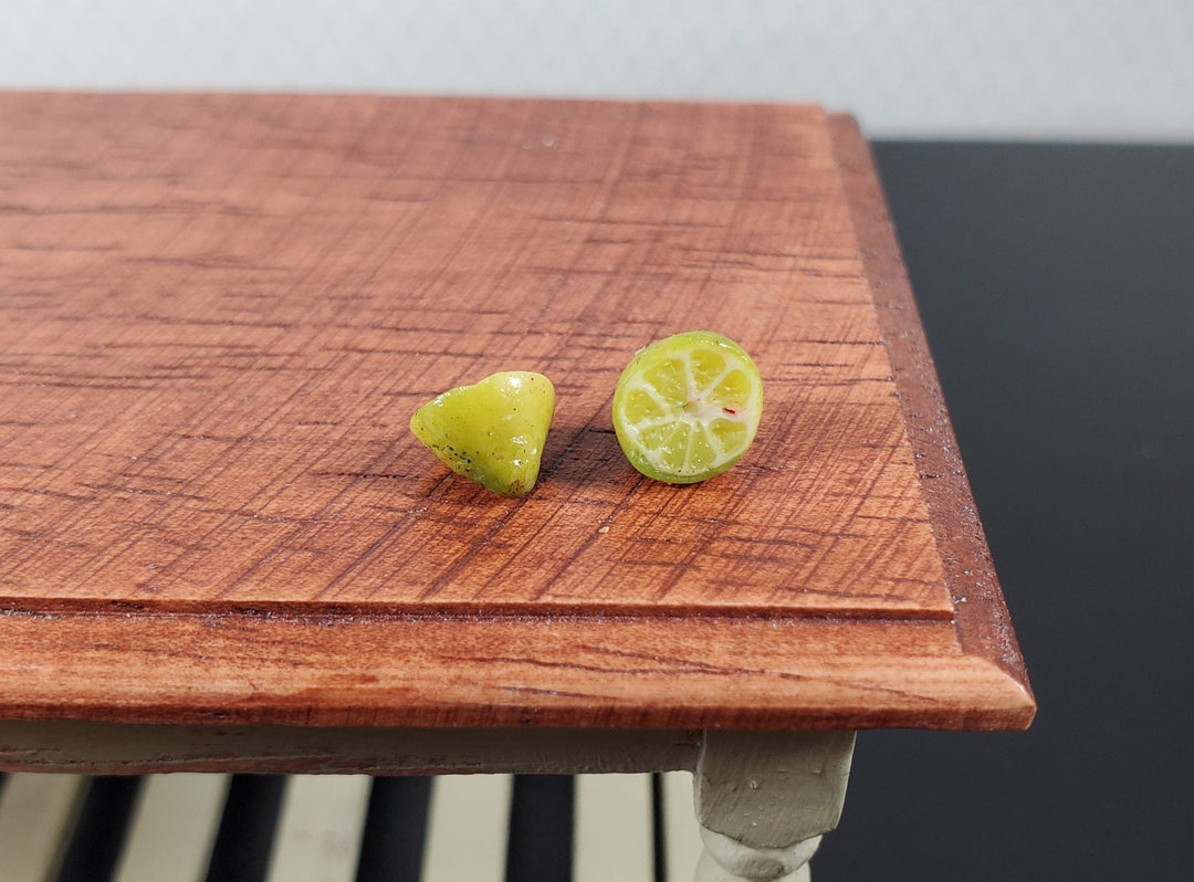 Dollhouse Lime Halves 2 Pieces 1:12 Scale Miniature Food Handmade - MiniatureCrush