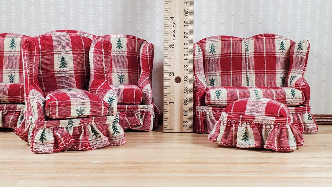 Dollhouse Living Room Set 4 pc Cabin Theme 1:12 Scale Miniature Furniture - MiniatureCrush