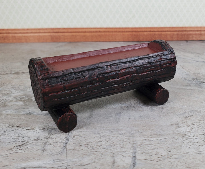Dollhouse Log Planter Stand Ceramic 1:12 Scale Miniature Garden Flowers Plants - MiniatureCrush