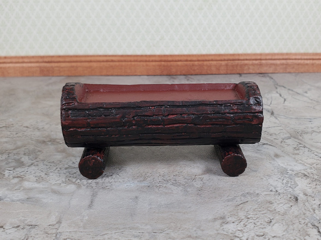 Dollhouse Log Planter Stand Ceramic 1:12 Scale Miniature Garden Flowers Plants - MiniatureCrush