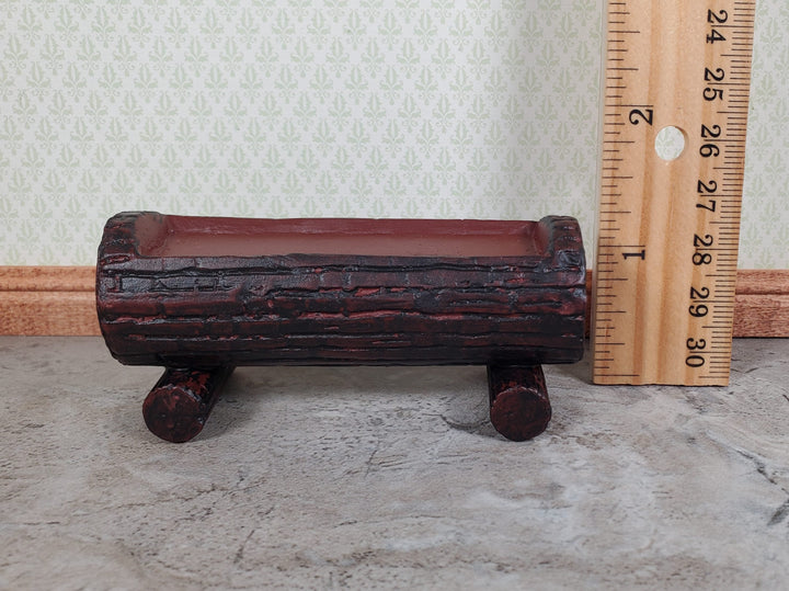 Dollhouse Log Planter Stand Ceramic 1:12 Scale Miniature Garden Flowers Plants - MiniatureCrush