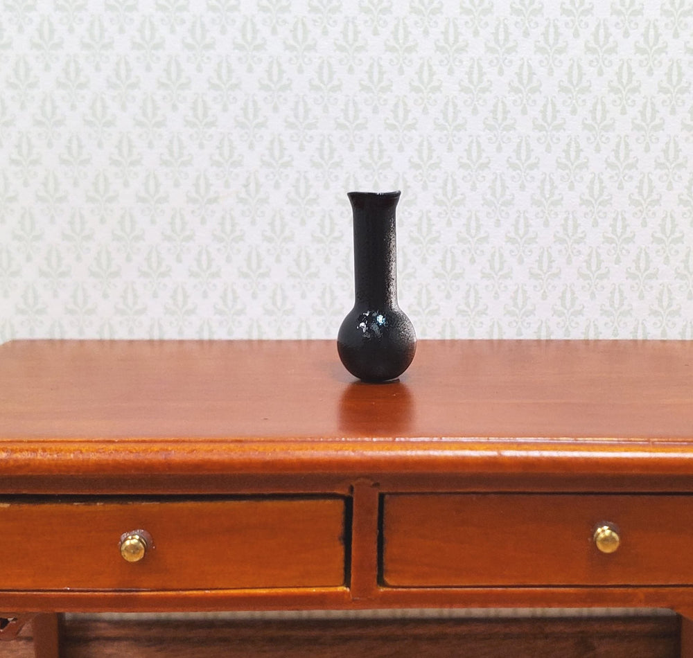 Dollhouse Long Necked Black Flask 1:12 Scale Miniature Decoration Laboratory - MiniatureCrush