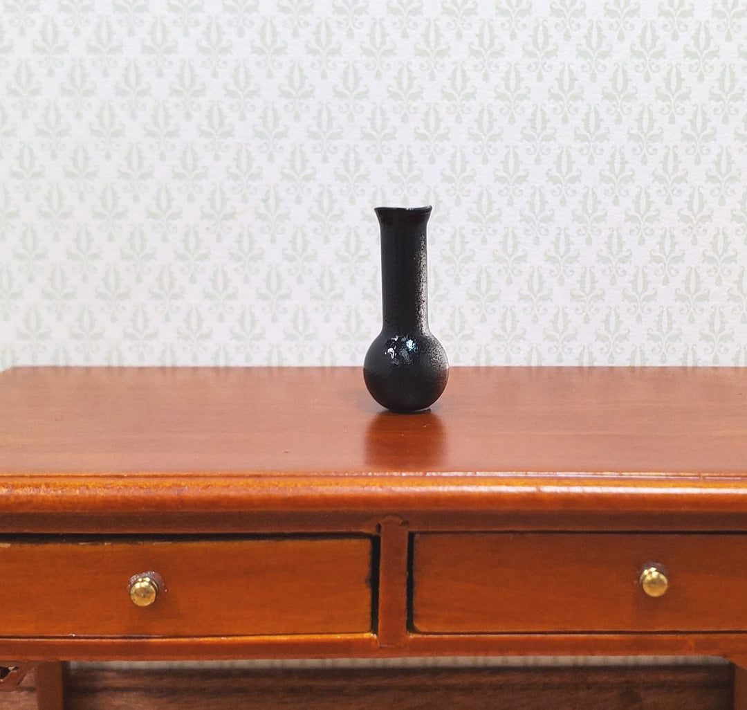 Dollhouse Long Necked Black Flask 1:12 Scale Miniature Decoration Laboratory - MiniatureCrush