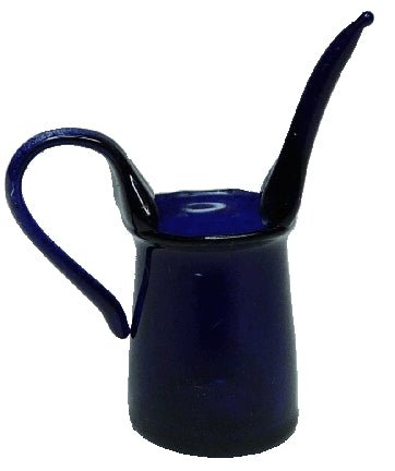 Dollhouse Long Spouted Glass Pitcher Cobalt Blue 1:12 Scale Miniature Kitchen - MiniatureCrush