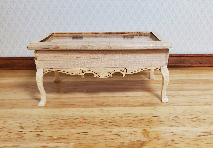 Dollhouse Low Curio Table Display Cabinet Lifting Top 1:12 Scale Miniature - MiniatureCrush