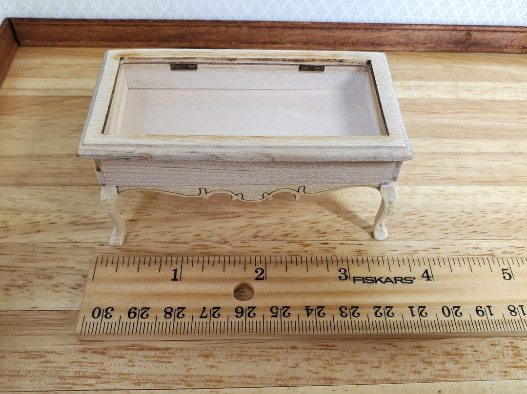 Dollhouse Low Curio Table Display Cabinet Lifting Top 1:12 Scale Miniature - MiniatureCrush