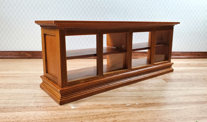 Dollhouse Low Display Counter for Bakery Store or Shop 1:12 Scale Walnut Finish - Miniature Crush