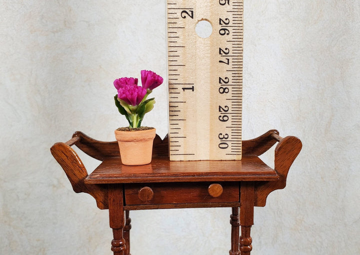 Dollhouse Magenta Carnations in Terra Cotta Planter 1:12 Scale Miniature Flowers - MiniatureCrush