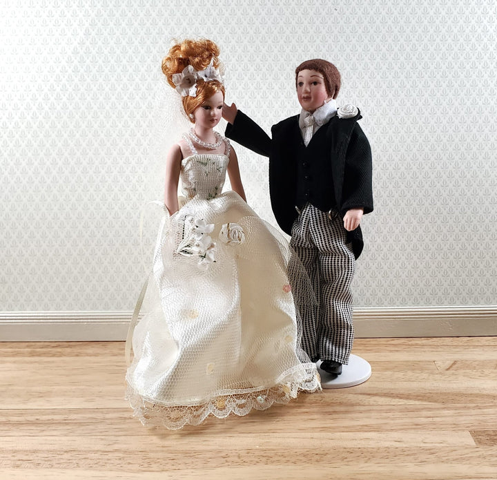 Dollhouse Man Groom in Suit Tux Doll Porcelain Dad Father 1:12 Scale Miniature - Miniature Crush