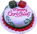 Dollhouse Merry Christmas Cake 1:12 Scale Miniature Dessert Food - MiniatureCrush