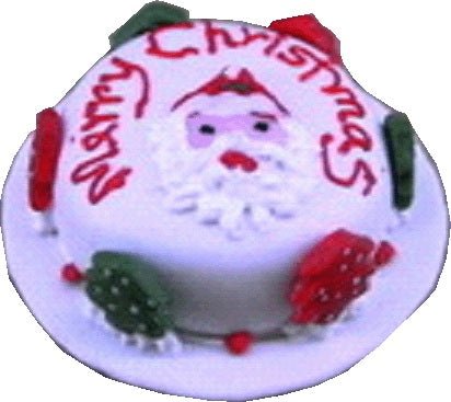 Dollhouse Merry Christmas Cake 1:12 Scale Miniature Dessert Food - MiniatureCrush