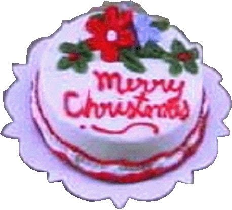 Dollhouse Merry Christmas Cake 1:12 Scale Miniature Dessert Kitchen - MiniatureCrush