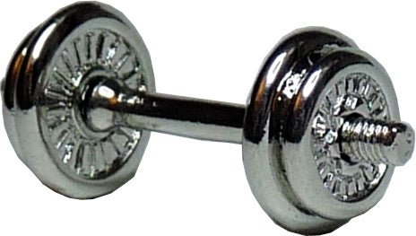 Dollhouse Metal Dumbbells in a Chrome Finish 1:12 Scale Miniature - MiniatureCrush