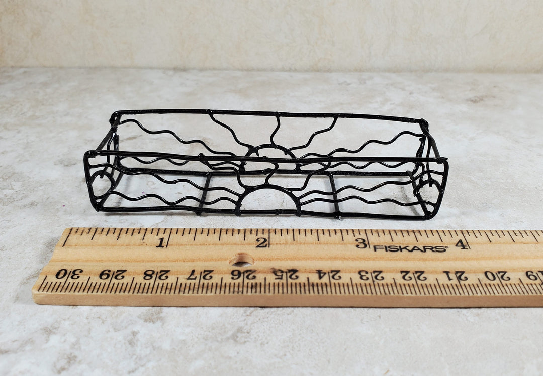 Dollhouse Metal Sunrise Window Box Black Empty 1:12 Scale Miniature - MiniatureCrush
