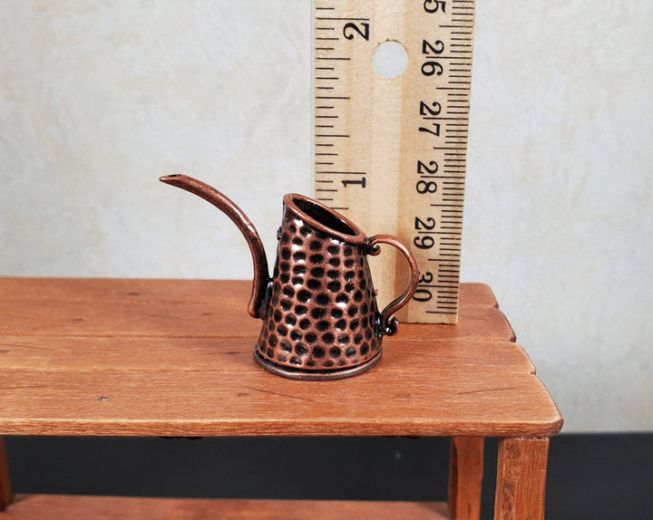 Dollhouse Metal Watering Hammered Copper Look 1:12 Scale Miniature Garden - MiniatureCrush