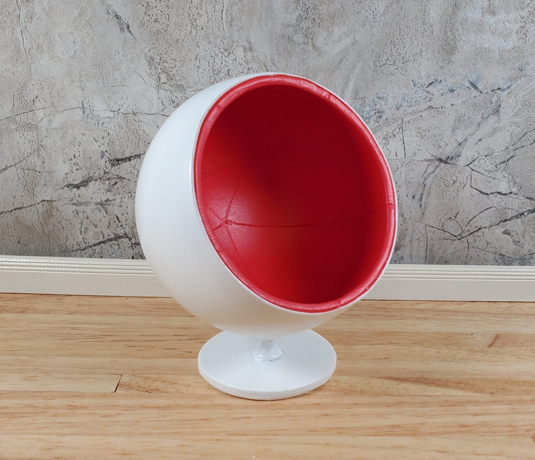 Dollhouse Mid Century Modern Red Ball Chair Early 60s 1:12 Scale Miniature - Miniature Crush