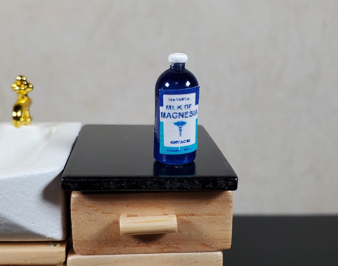 Dollhouse Milk of Magnesia Bottle Modern Style 1:12 Scale Miniature Medicine - MiniatureCrush
