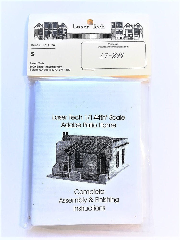 Dollhouse Miniature 1:144 Scale Adobe South West Patio Home Kit by Laser Tech Wood - Miniature Crush