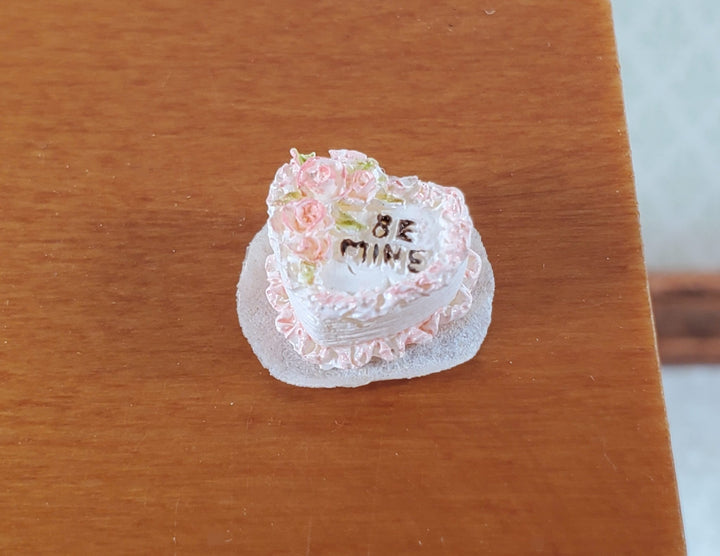 Dollhouse Miniature 1/4" Quarter Scale Cake Valentine Heart Shaped Teeny Tiny 1:48 - Miniature Crush