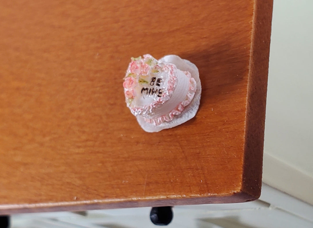 Dollhouse Miniature 1/4" Quarter Scale Cake Valentine Heart Shaped Teeny Tiny 1:48 - Miniature Crush