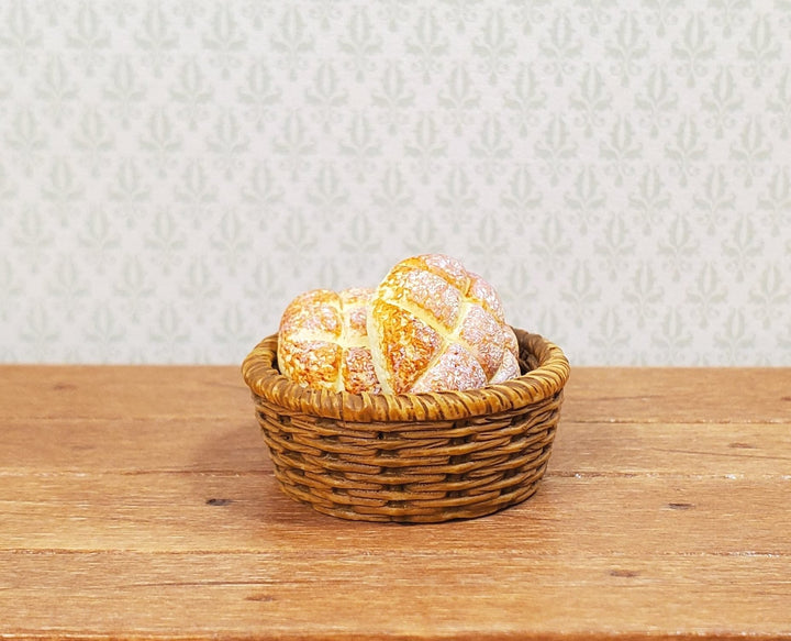 Dollhouse Miniature Basket Wicker Style Round 2 pieces 1:12 Scale Miniature - MiniatureCrush