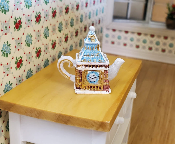 Dollhouse Miniature Big Ben Teapot Kettle 1:12 or 1/6 Scale Kitchen Cookware - Miniature Crush