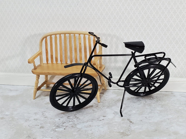 Dollhouse Miniature Bike Bicycle Black Metal 1:12 Scale Modern - MiniatureCrush