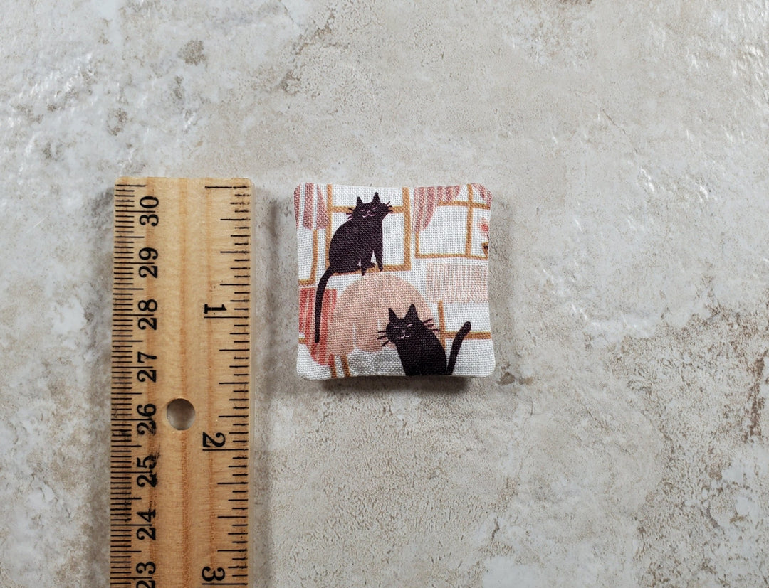 Dollhouse Miniature Black Cats in Window 1:12 Scale 1 1/2" - MiniatureCrush