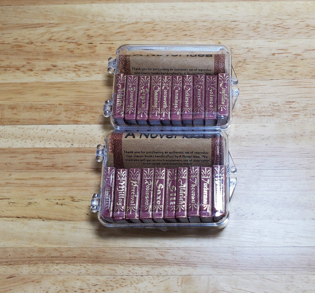Dollhouse Miniature Book Set x20 Great Poets 1:12 Scale Books (blank inside) - MiniatureCrush