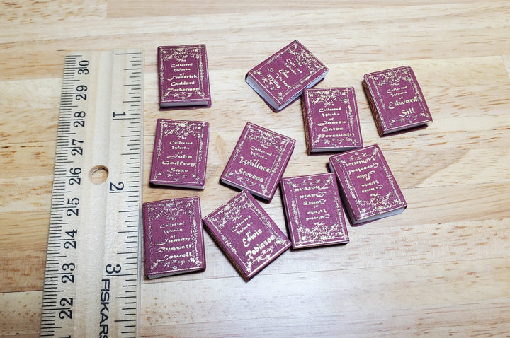 Dollhouse Miniature Book Set x20 Great Poets 1:12 Scale Books (blank inside) - MiniatureCrush