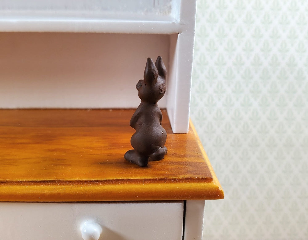 Dollhouse Miniature "Chocolate" Easter Bunny Rabbit 1:12 Scale 15/16" tall - Miniature Crush