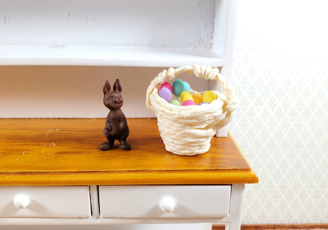 Dollhouse Miniature "Chocolate" Easter Bunny Rabbit 1:12 Scale 15/16" tall - Miniature Crush