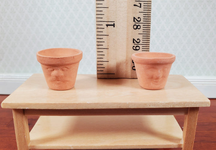 Dollhouse Miniature Clay Pots with Faces Garden Planters Set of 2 1:12 Scale - MiniatureCrush