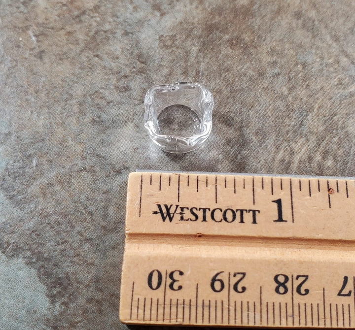 Dollhouse Miniature Clear Glass Square Dish 1:12 Scale Miniature - MiniatureCrush