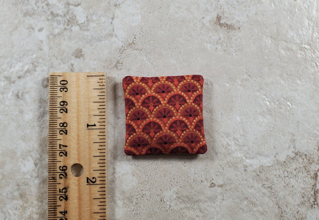 Dollhouse Miniature Dark Red & Rust Festive 1:12 Scale 1 1/2" - MiniatureCrush