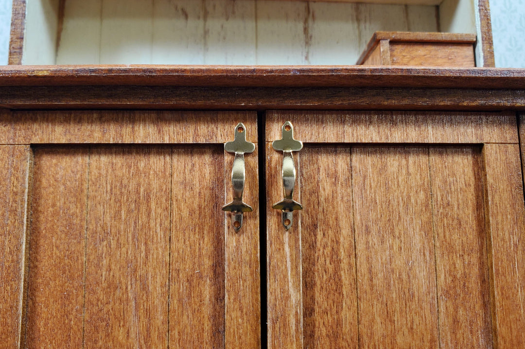 Dollhouse Miniature Drawer Pulls or Door Handles x6 Gold Brass 1:12 Scale - MiniatureCrush
