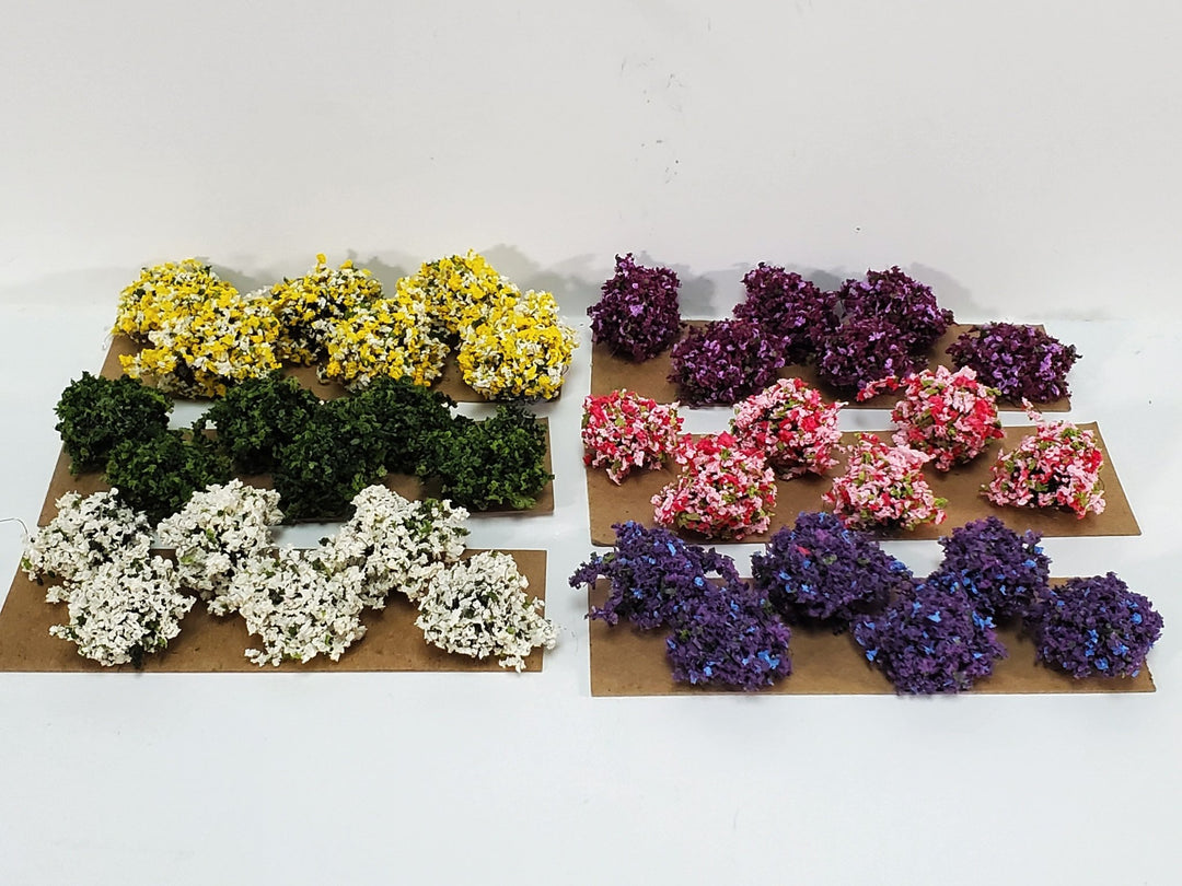 Dollhouse Miniature Flowering Shrub Purple Small Bush Round Border Plant - MiniatureCrush