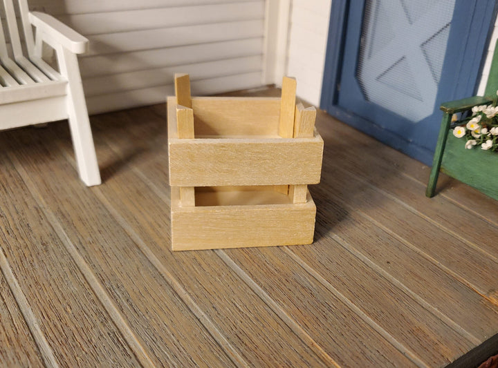 Dollhouse Miniature Fruit or Vegetable Crates x2 Stackable 1:12 Scale Wood - MiniatureCrush