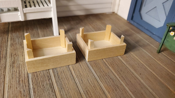 Dollhouse Miniature Fruit or Vegetable Crates x2 Stackable 1:12 Scale Wood - MiniatureCrush